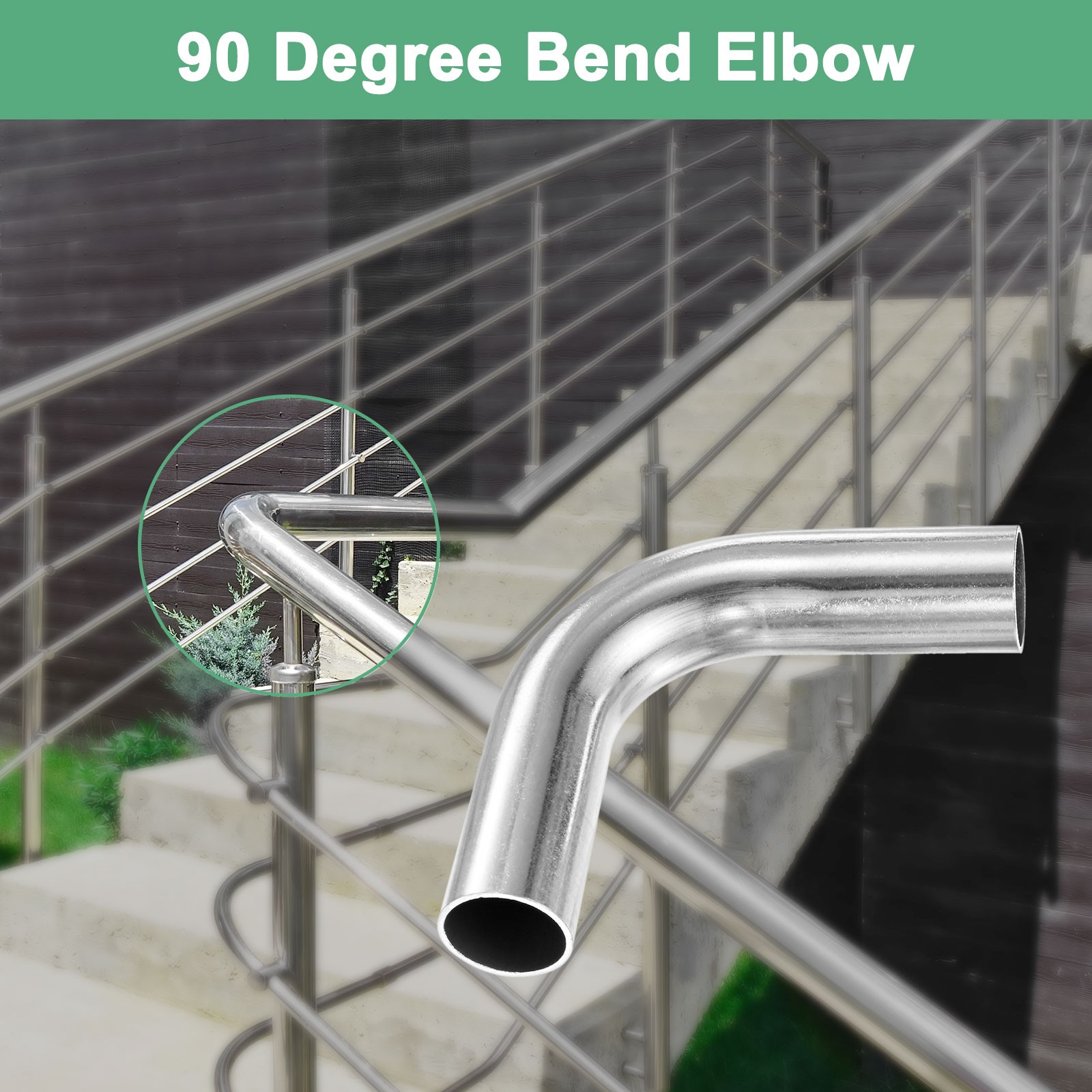 OD 1 Inch 90 Degree Mandrel Bend Elbow, Thicken 1.5 mm Height 100 mm