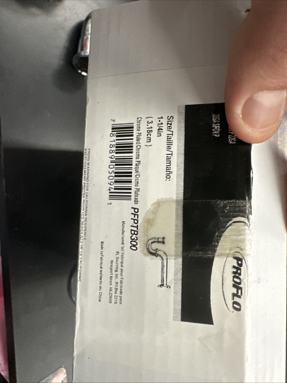 G-6. PROFLO PFPTB300 10″ Adjustable Tubular P-Trap (1-1/4″ X 1-1/4″ Connections)