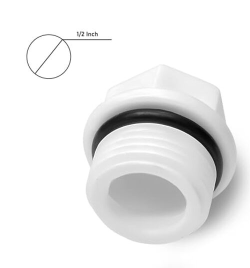1/2 Inch PVC Pipe End Cap – 1/2″ PVC Threaded Cap – 1/2 in Pvc End Cap White