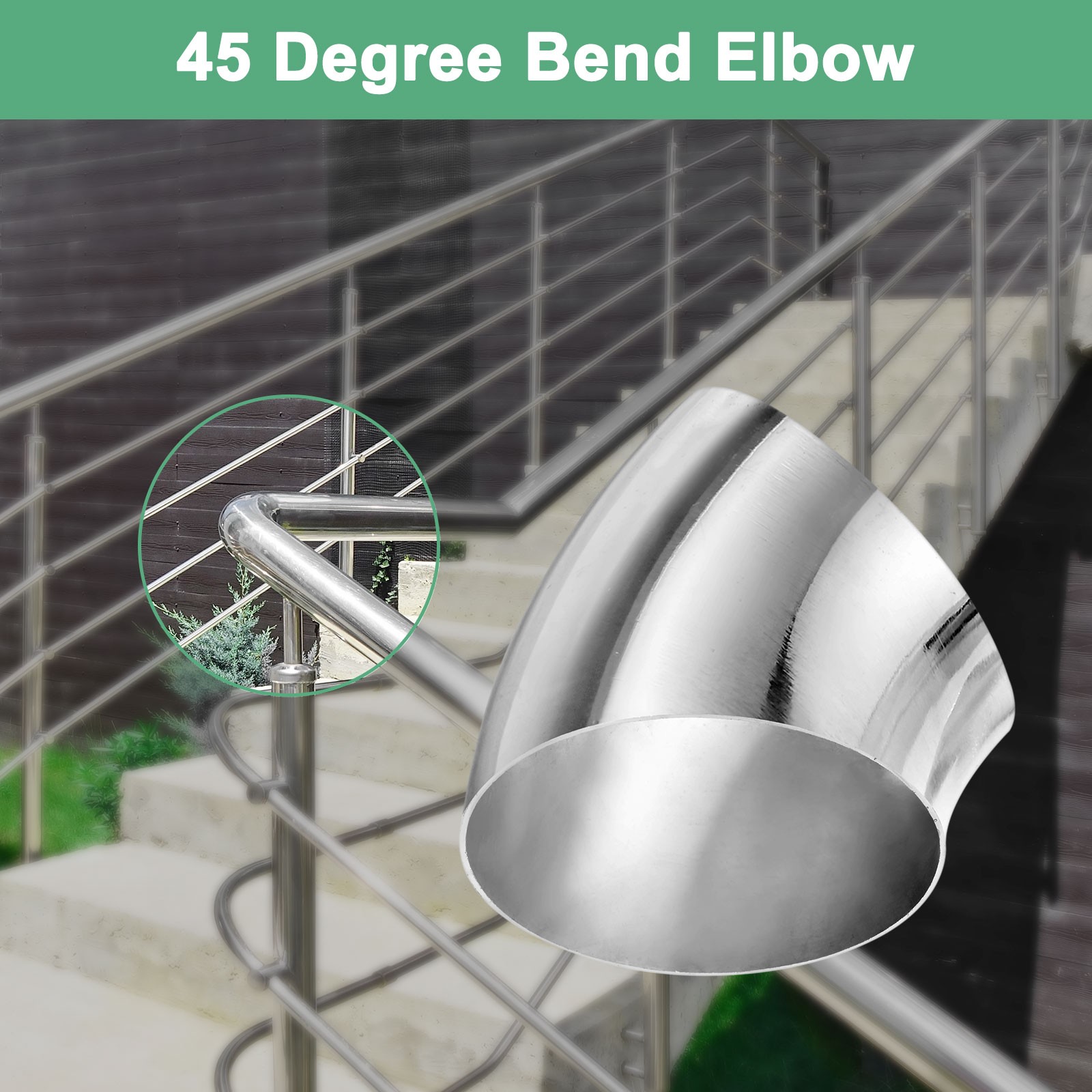 OD 4 Inch 45 Degree Mandrel Bend Elbow Thicken 1.5 mm Height 105 mm