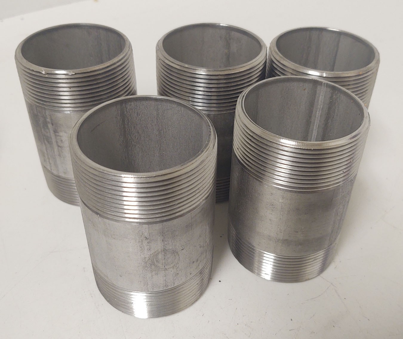 🔥(QTY 5) Merit Brass USA 2″x3-1/2″ 316L Stainless Steel Pipe Nipple Sch 40 NPT