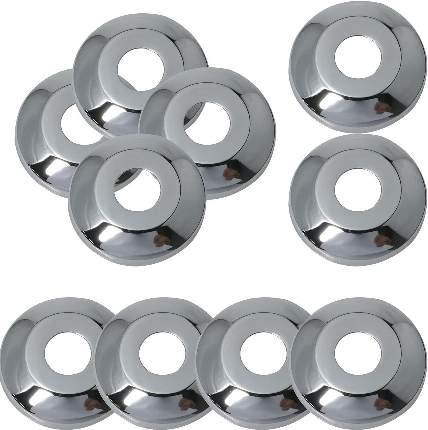 10 Pieces of 1/2 Inch Chrome Plated Stainless Steel Escutcheon Flange Cover