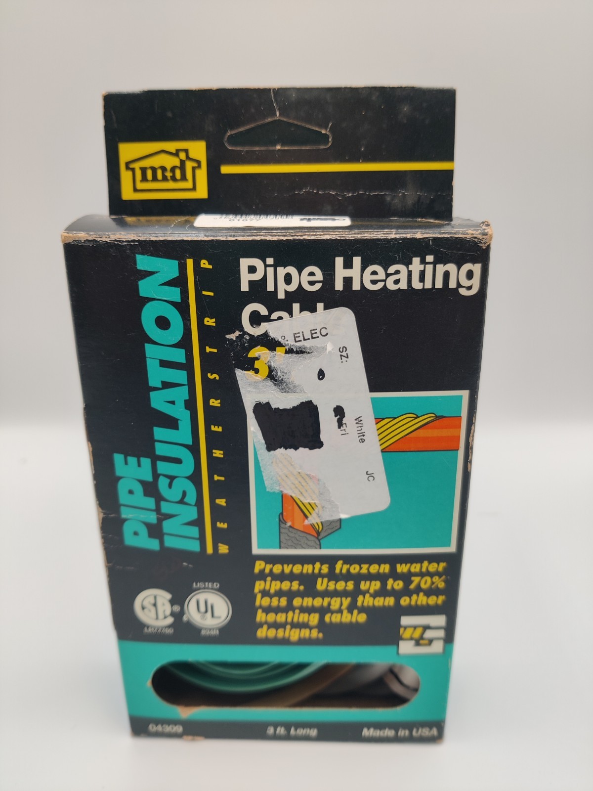 New MD 3′ Pipe Heating Cable 04309 Made in USA🇺🇸Prevents Frozen Pipes to -50°F