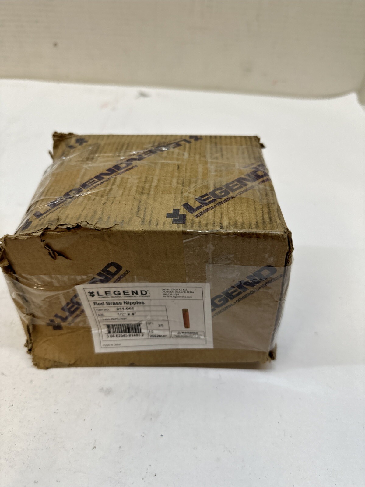 Legend Valve 1/2″ X 4″ BRASS NIPPLE 311-066 25PCS