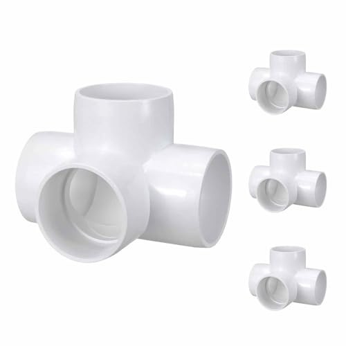 Pack 1 1/2″ SCH0 PVC Elbow Pipe Fittings-Way PVC Elbow 4 1 1/2″ SCH40 (4-Way)