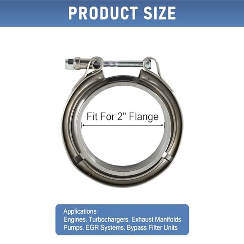 2″ V Band Clamp with Flange 4 PCS Stainless Steel Male Female Replacement For