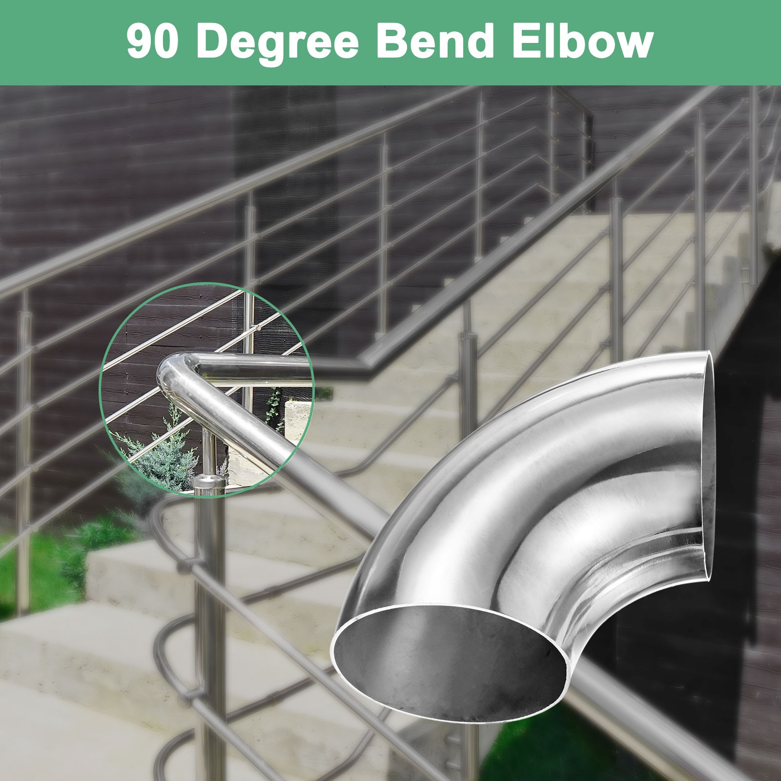 4-Pack OD 3 Inch 90 Degree Mandrel Bend Elbow, Thicken 1.5 mm Height 115 mm