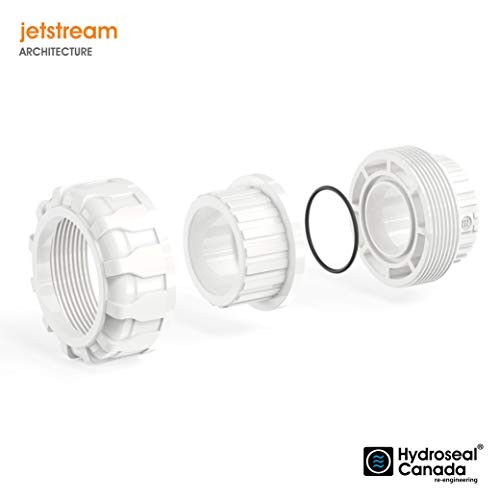 PVC Pipe Fitting, 2″ Union JETSTREAM, Schedule 80, White, EPDM O-Ring, 2 Inch