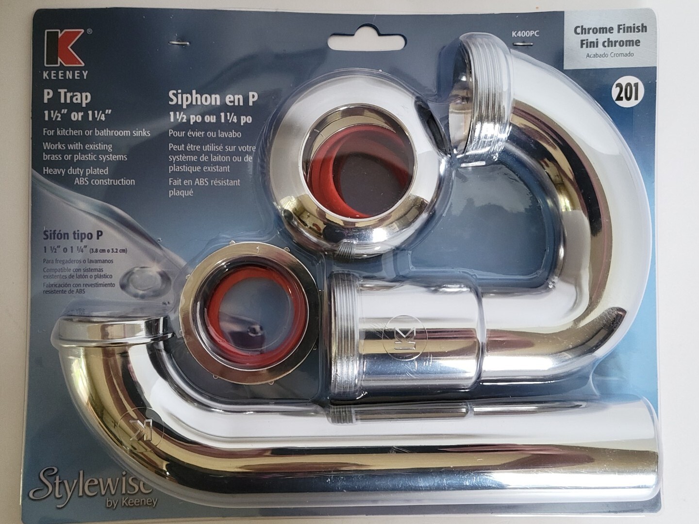 NEW Stylewise By Keeney K400PC Chrome Plated ABS P-Trap 1-1/2″ or 1-1/4″ SEALED