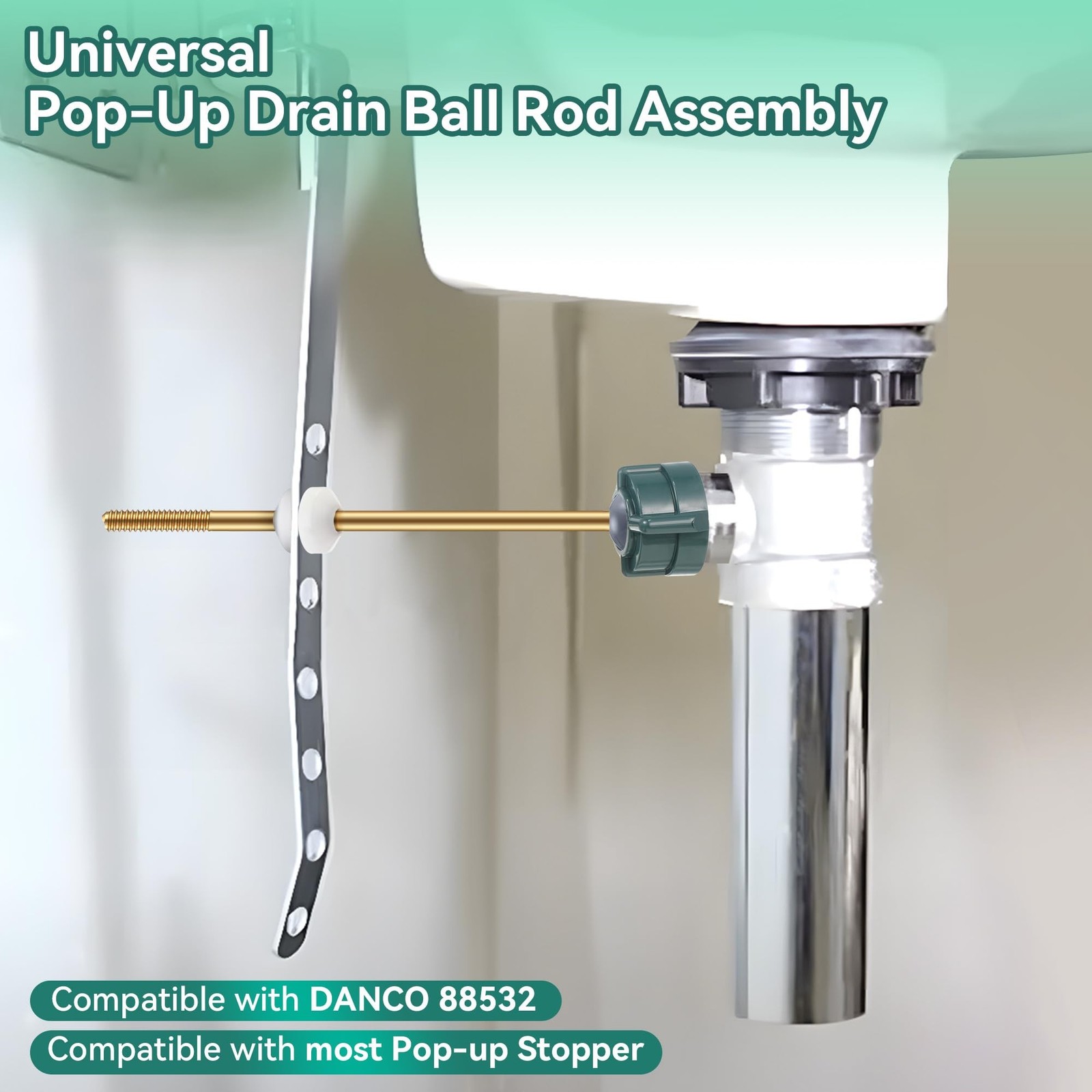Enhon 2 Pack Universal Pop Up Drain Ball Rod Assembly, Sink Ball Rod Assembly…
