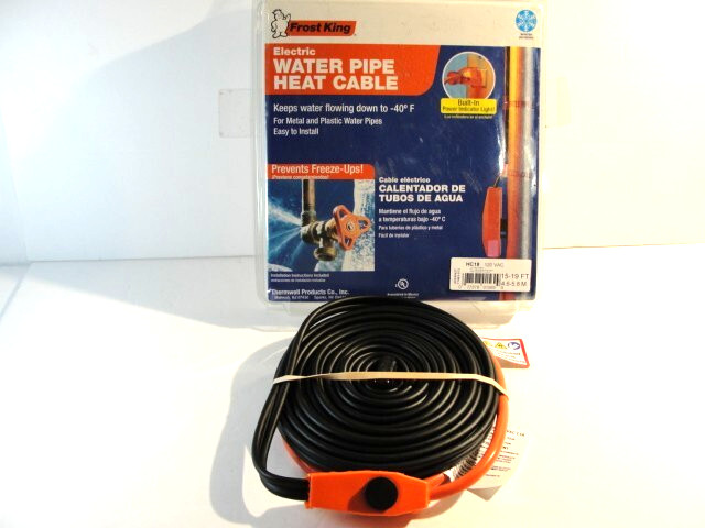 Frost King 18ft Electric Pipe Heat Cable for Plastic & Metal Water Pipes HC18