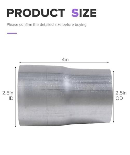 Exhaust Adapter,Car Accessories Universal Anti-corrosion 2.5″ ID to 2.5″ OD