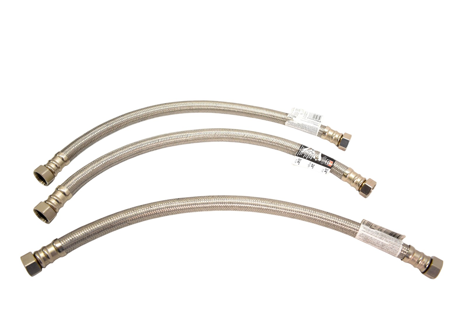 Lot Of 3 Fluidmaster PRO1H24 24 In 3/4 FIP Braided Hose Water Heater Stainless