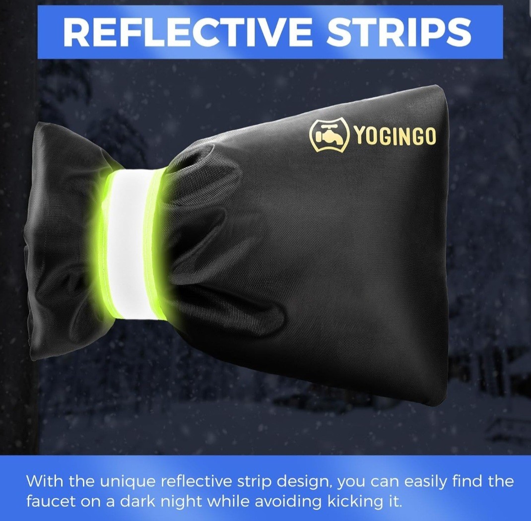 2-Pack YOGINGO Outdoor Faucet Covers Winter Freeze Protection – Thick Insulated