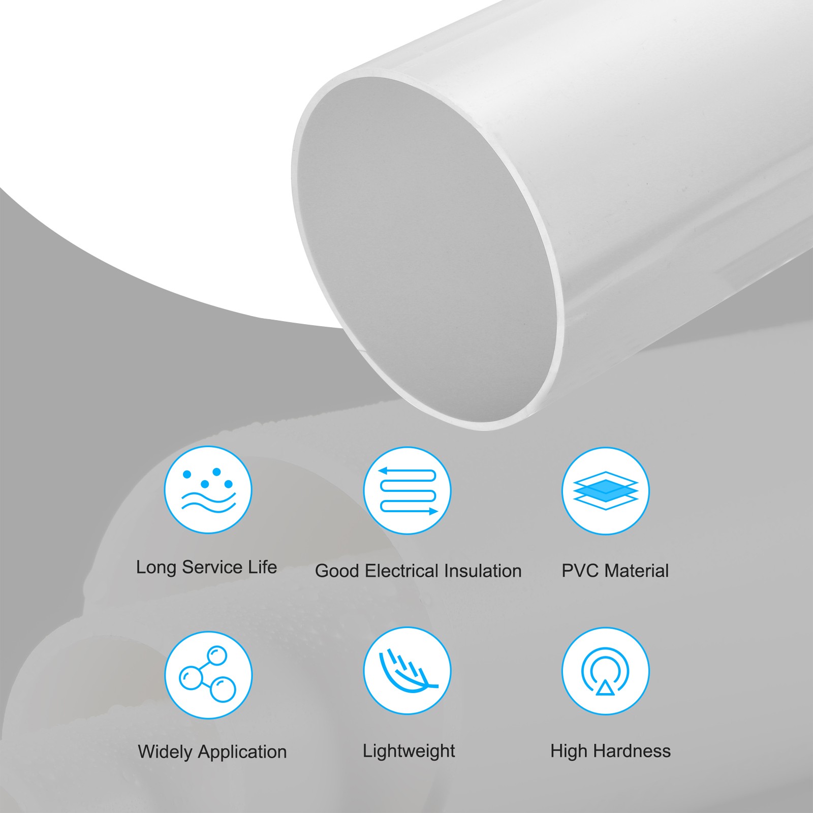 Rigid Round Pipe 152mm ID 160mm OD 500mm White High Impact