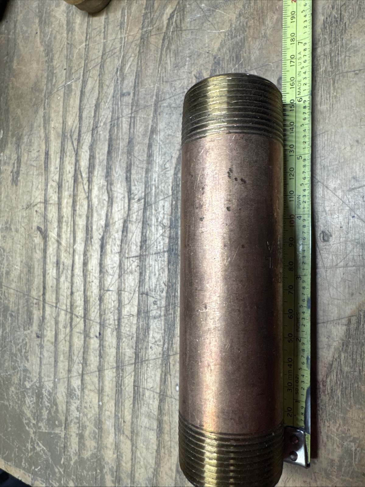 1-1/4″ Mnpt X 6″ Length TBE Red Brass Pipe Nipple NPT NSF NL 1J3972-D10