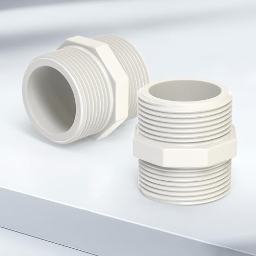 10Pcs 1-1/2″ PVC Pipe Fittings Nipple, G1-1/2 Male X G1-1/2 Male 1-1/2″,10Pcs