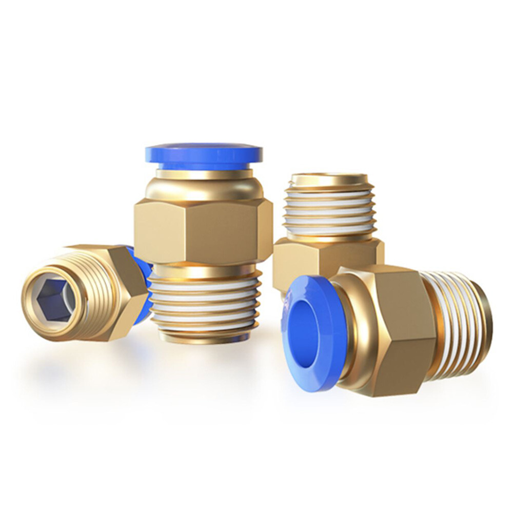 Pneumatic Straight Male Stud Hose Tube Air Line Inline Push Fit Connector M5-M16