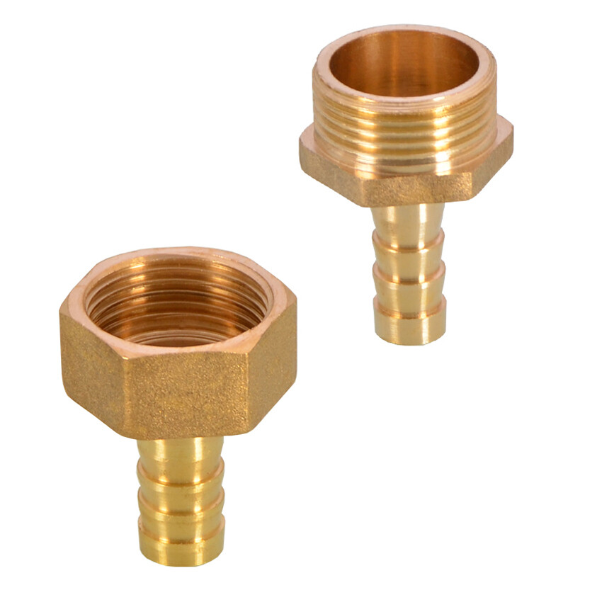 BSP Male/Female Thread Fitting x Barb Hose Tail End Connector For Air Fuel Brass