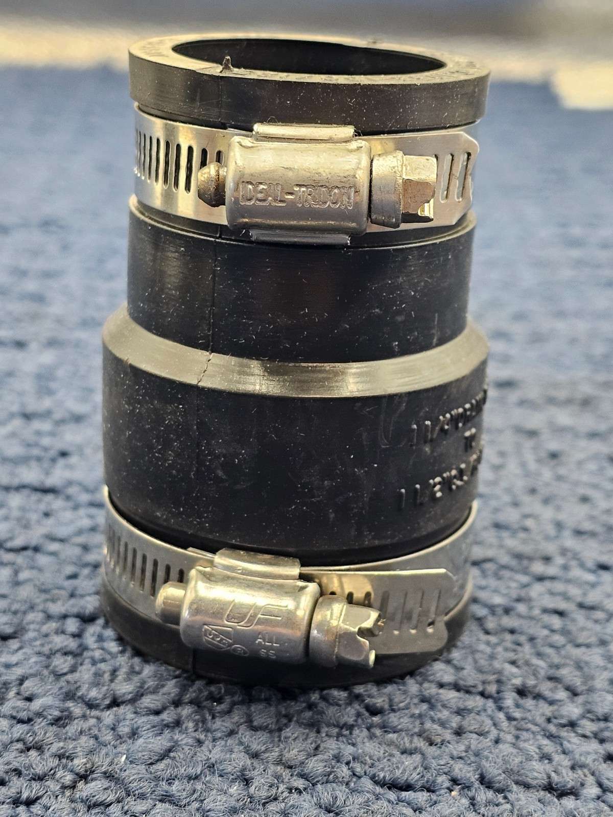 (QTY 2) Fernco 1056-150/125 Flexible Pipe Coupling 1-1/2” Plastic/Steel 1-1/4”