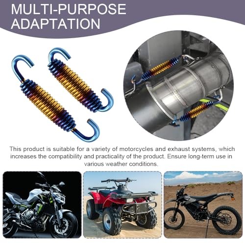 2PCS Motorcycle Exhaust Springs, 58mm Stainless Steel Motorcycle Colorful