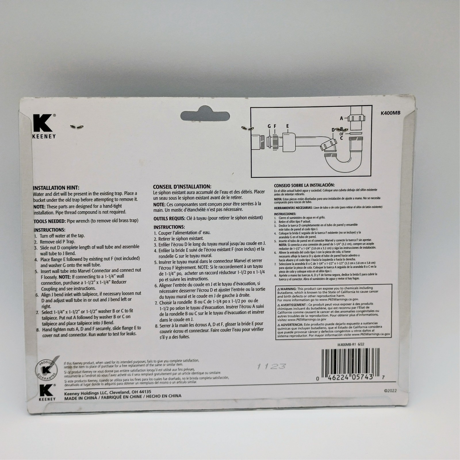 Lot of 10 Keeney K400MB, 1 – 1/2 or 1- 1/4 Matte Black, ABS, P Trap