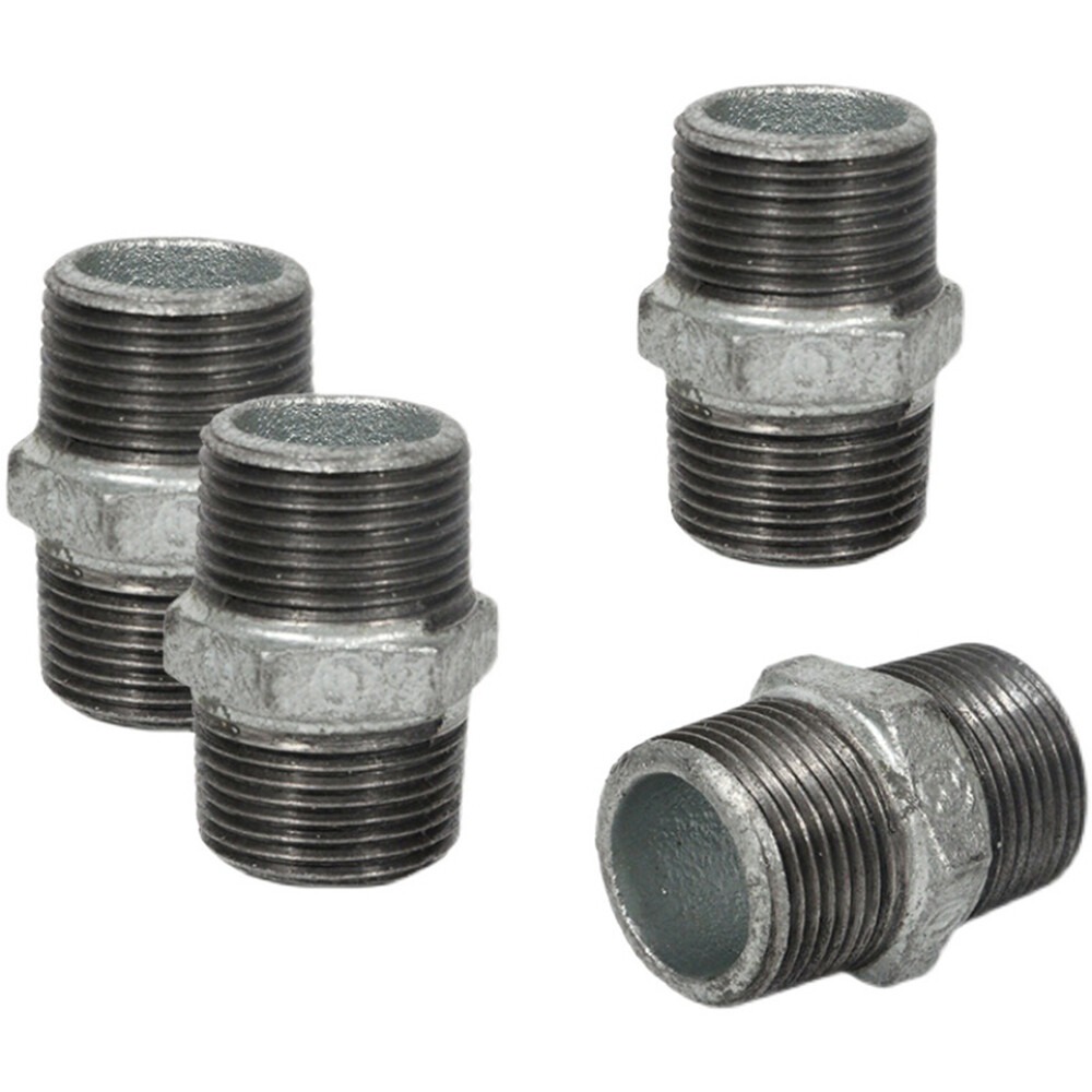 Hex Nipple Galvanized Steel Malleable Iron Pipe Fitting BSP 1/2-3″ Thickening