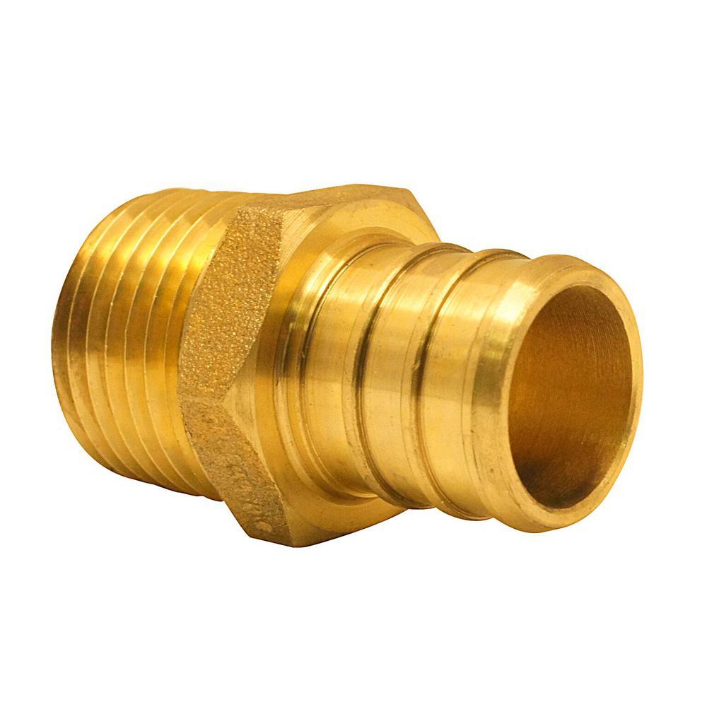 Apollo 3/4″ Brass PEX Barbx1/2″ Male Pipe Reducing Adapter (LOT of 8) APXMA1234