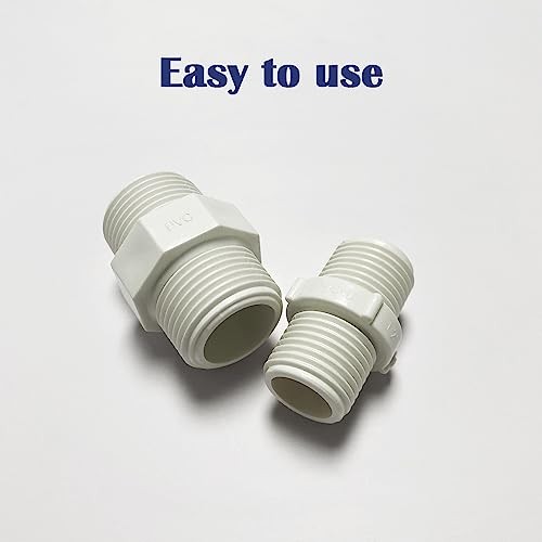 4PCS 1″ PVC Pipe Fitting Hex Nipple G1 Male X G1 Male Coupling G1 x G1 4pcs
