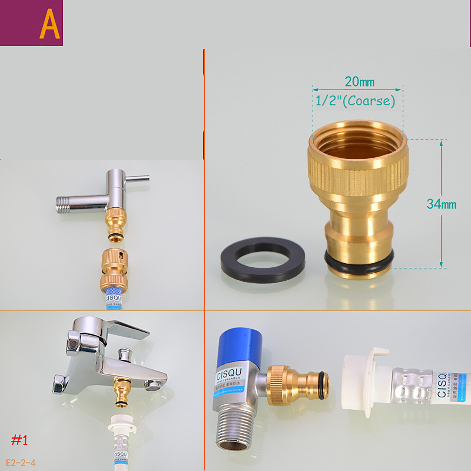 3/4″1/2″ Garden Watering Water Hose Pipe Brass Fitting Spray Gun Tap Connector