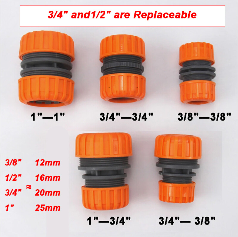 Hose Pipe Quick Connector 12mm-25mm Garden Attachment Water Tap Adaptor Fitting