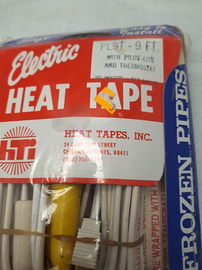 Heat Tapes Inc. Electric Heat Tape Pipe Heat Cable 9 ft pilot light thermostat