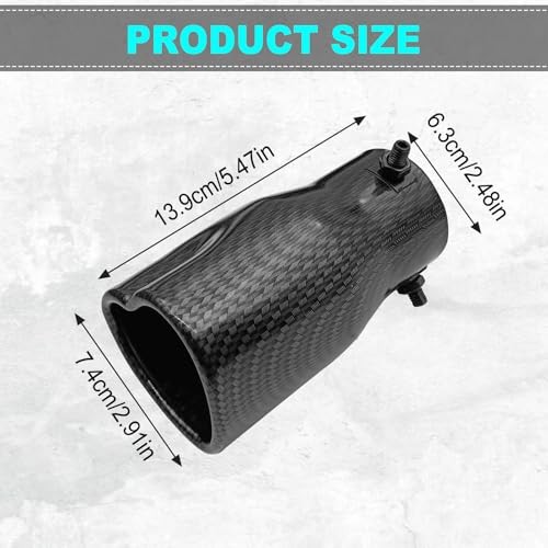 Car Exhaust Tip 2.5 inch Inlet, Adjustable Stainless Steel Exhaust Pipe, Black