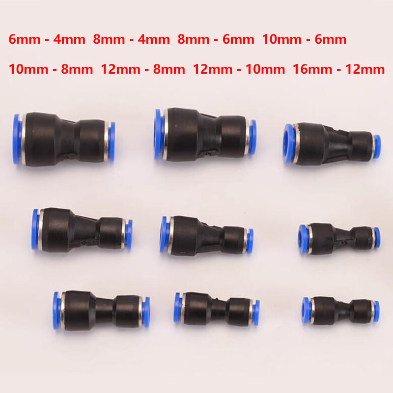 6/8/10/16mm Nylon Pneumatic Reducer Connector Hose Tube Inline Push Fit Air Line