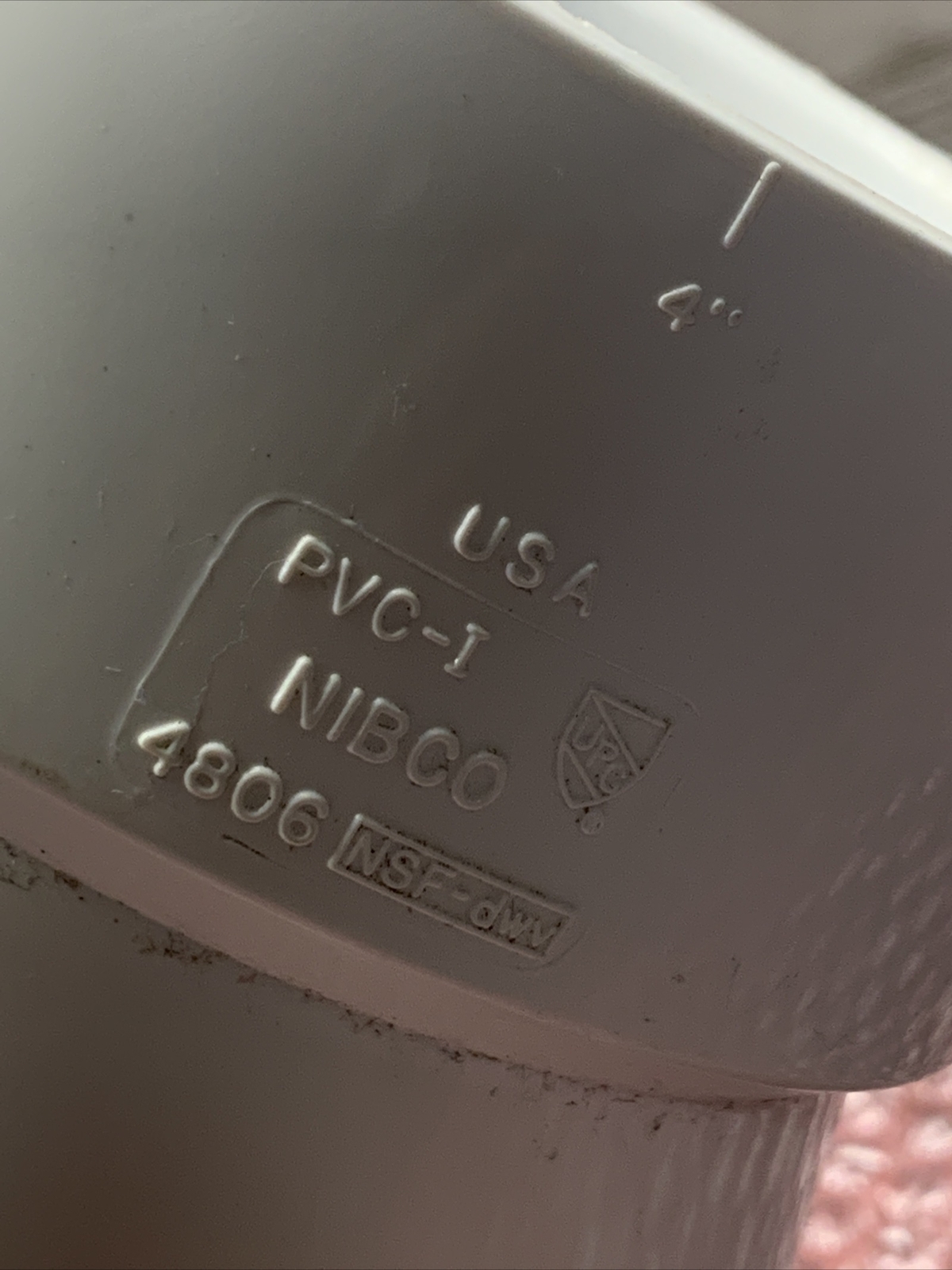 NOS Nibco PVC Elbow 45-Degree 4″ 4806