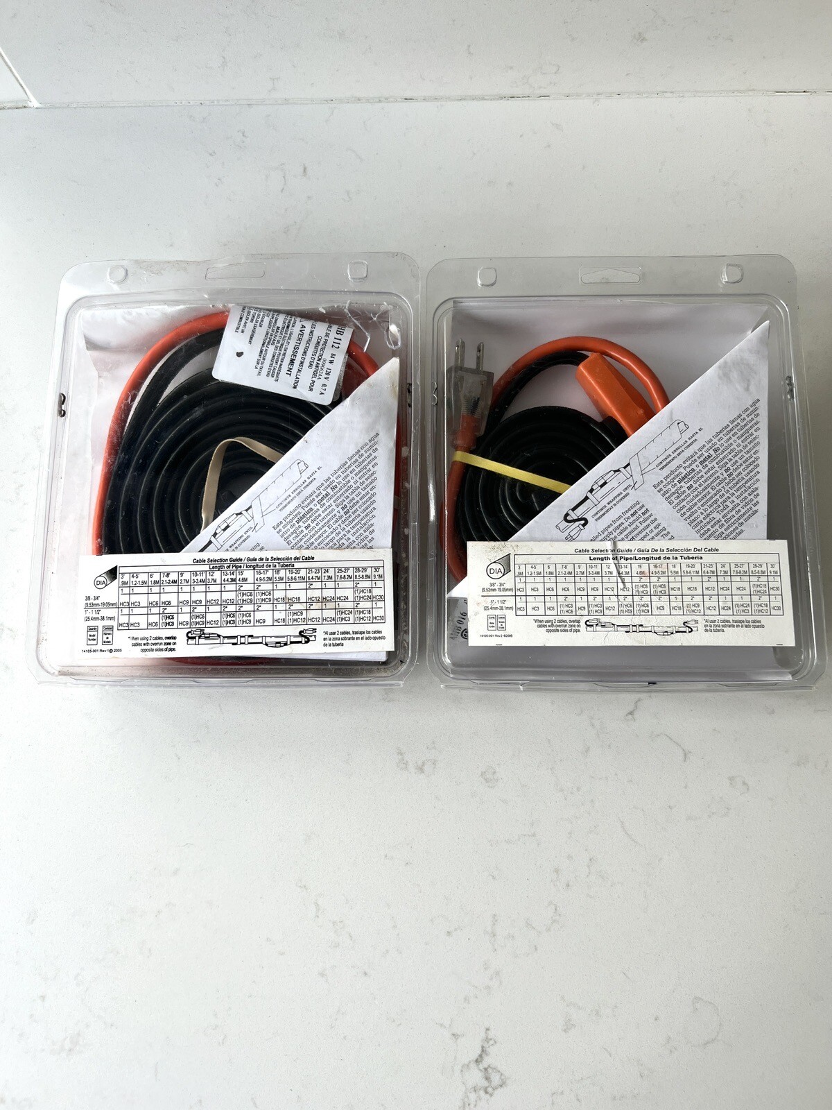 (2) NEW Frost King Electric Water Pipe Heat Cables (12 ft) HC12 and (6 Ft) HC06