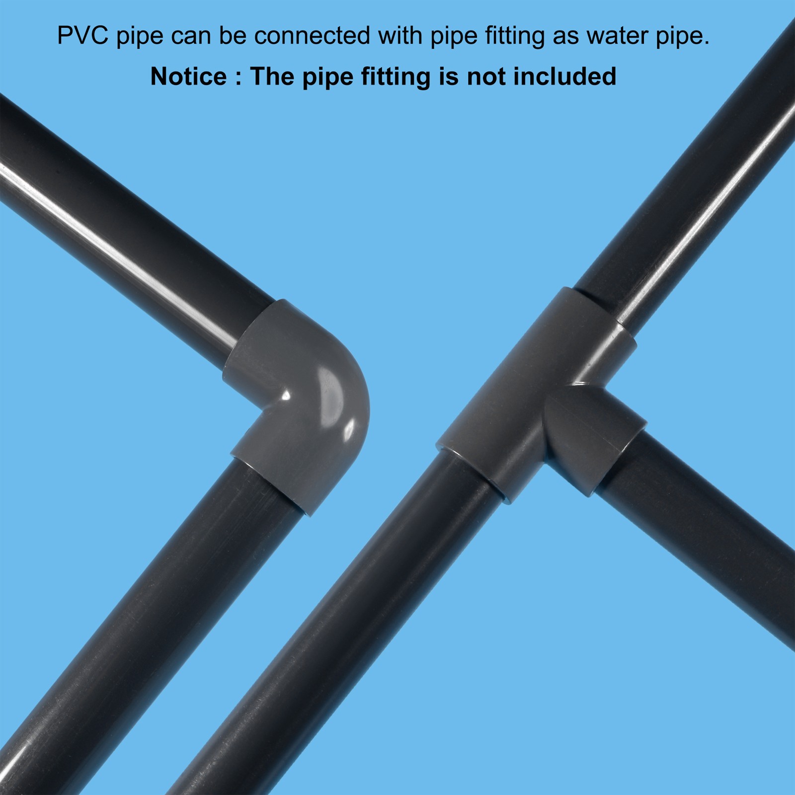 PVC Rigid Round Pipe 15.4mm ID 20mm OD 500mm Light Grey High Impact