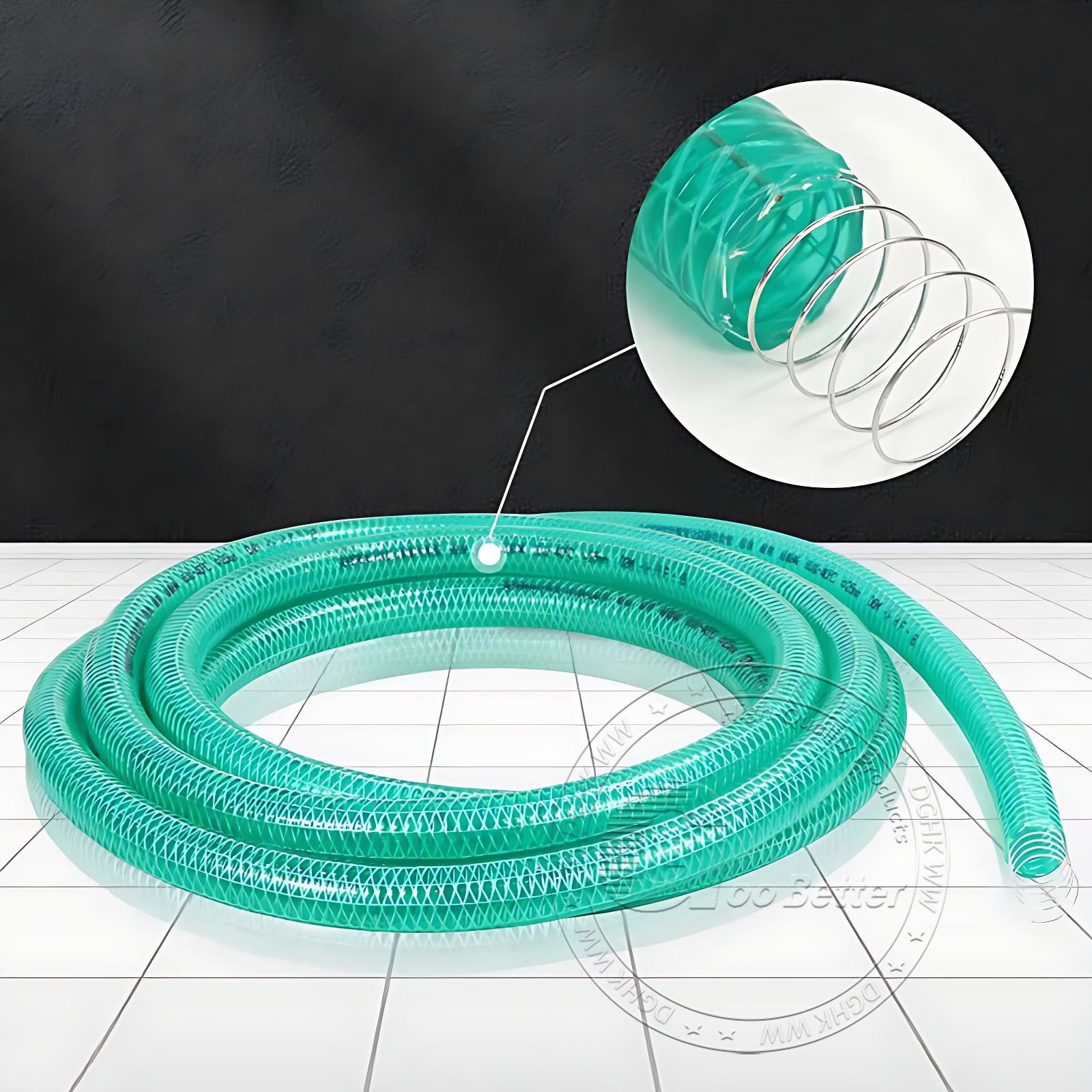 Heavy Duty Braided Wire Reinforced Green Flexible PVC Hose Pipe – Water Fuel