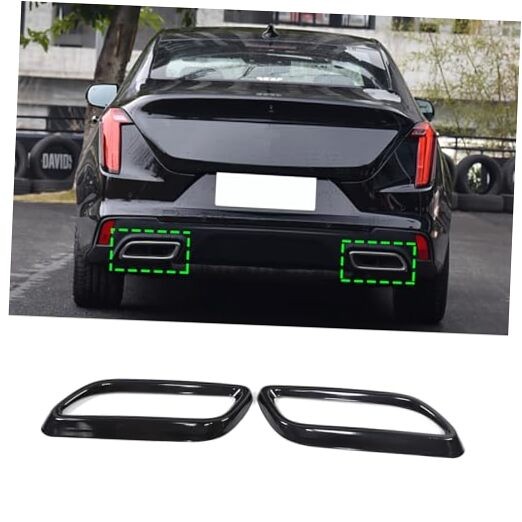 Tail Throat Exhaust Outputs Frame Cover Trim Compatible with 2020 Glossy Black