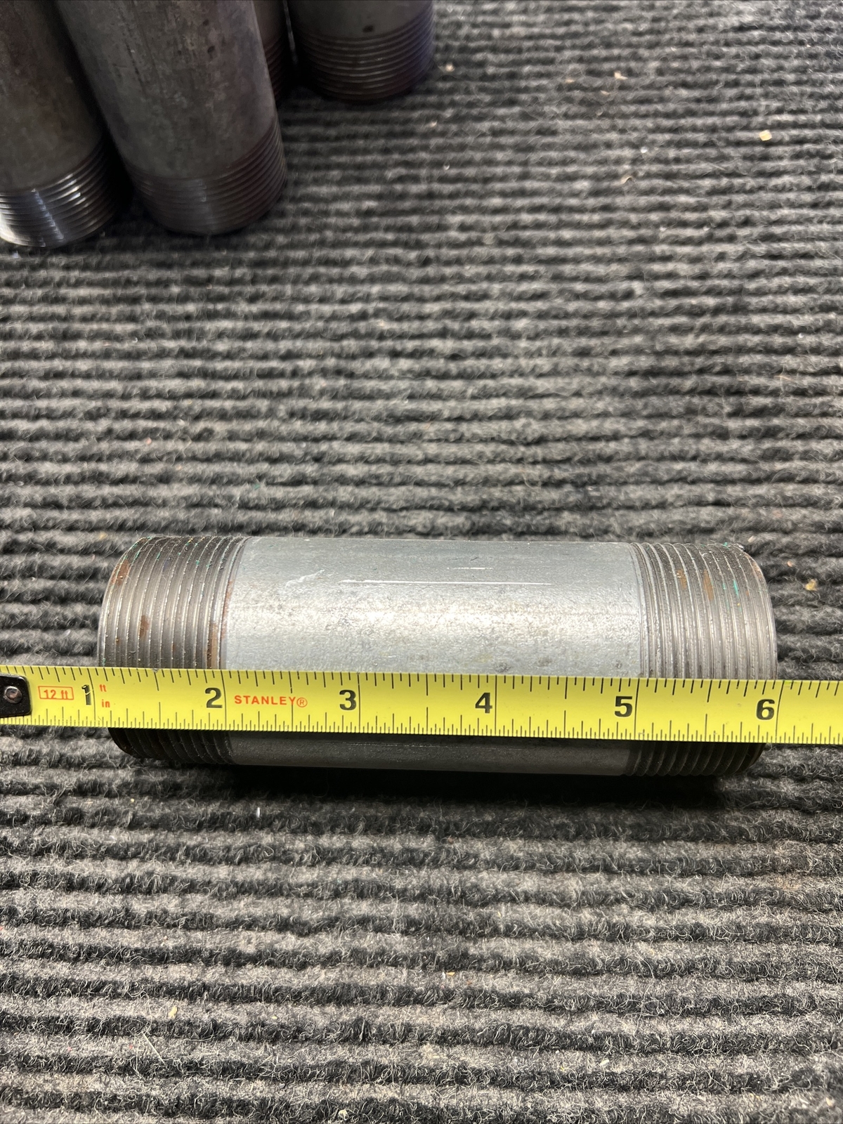 Lot of (6) 1-1/4″ Npt x 5″ Length Galvanized Steel Pipe Nipple Schedule 40