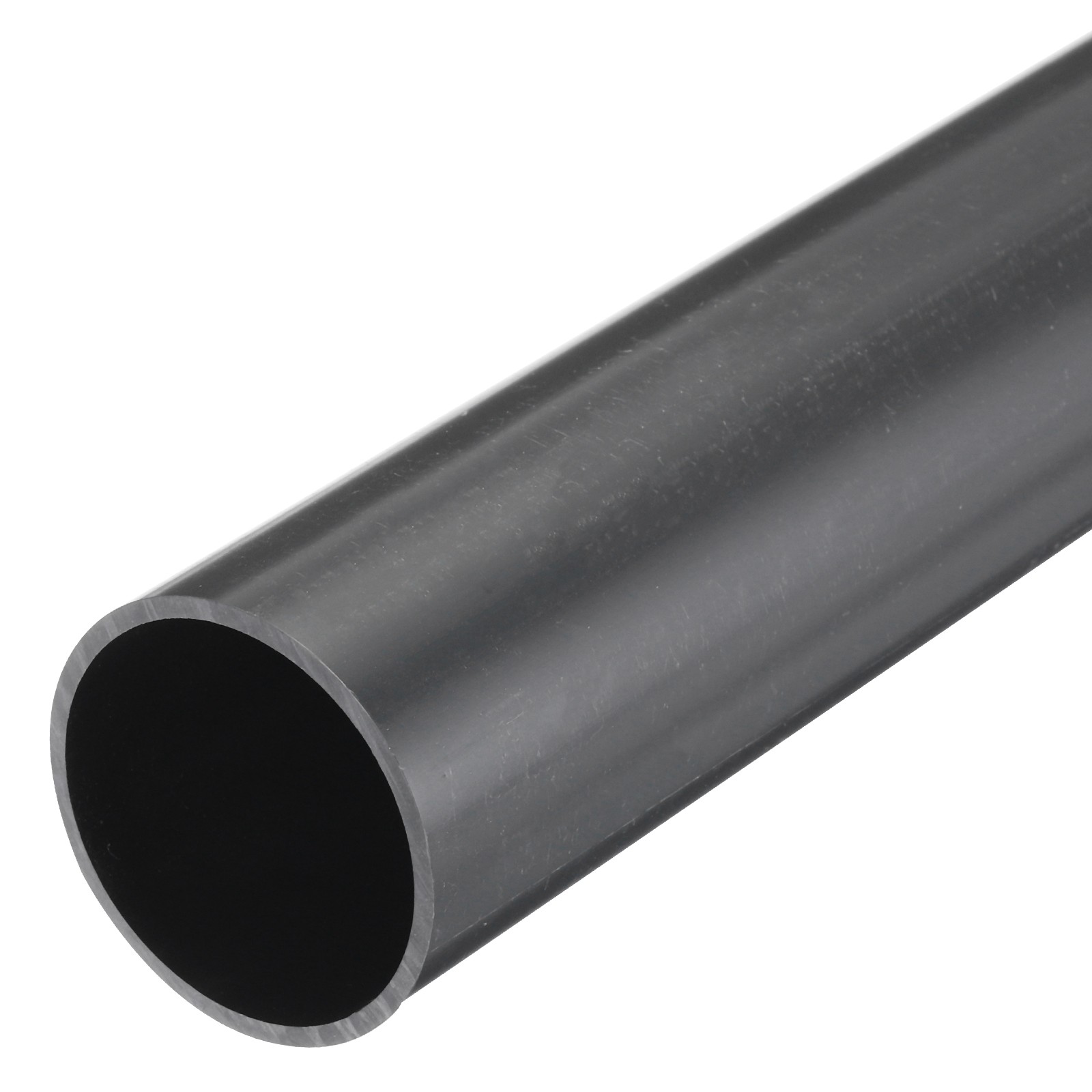 Rigid Round Pipe 45.2mm ID 50mm OD 500mm Dark Grey High Impact