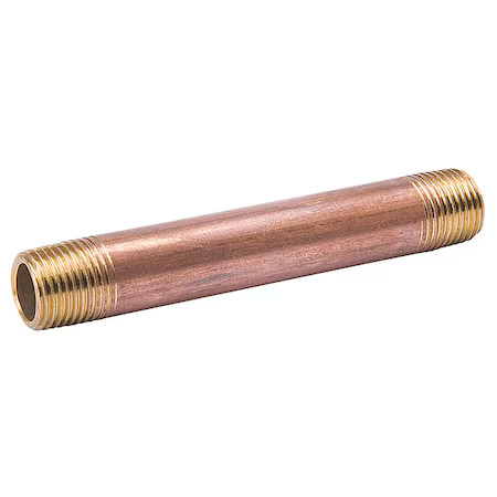 Zoro Select 461-065 1/4″ Mnpt X 6-1/2″ Tbe Red Brass Pipe Nipple Sch 40, 461-065