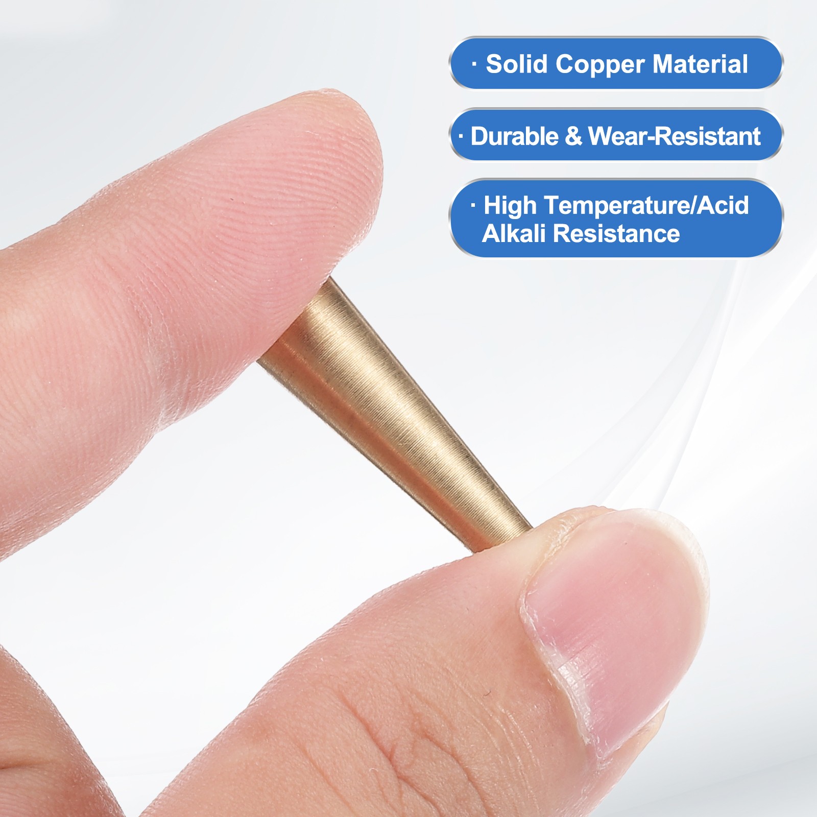 Tapered Shaped Solid Copper Stopper, 1/4″ Tube Copper Stoppers Lab Plugs