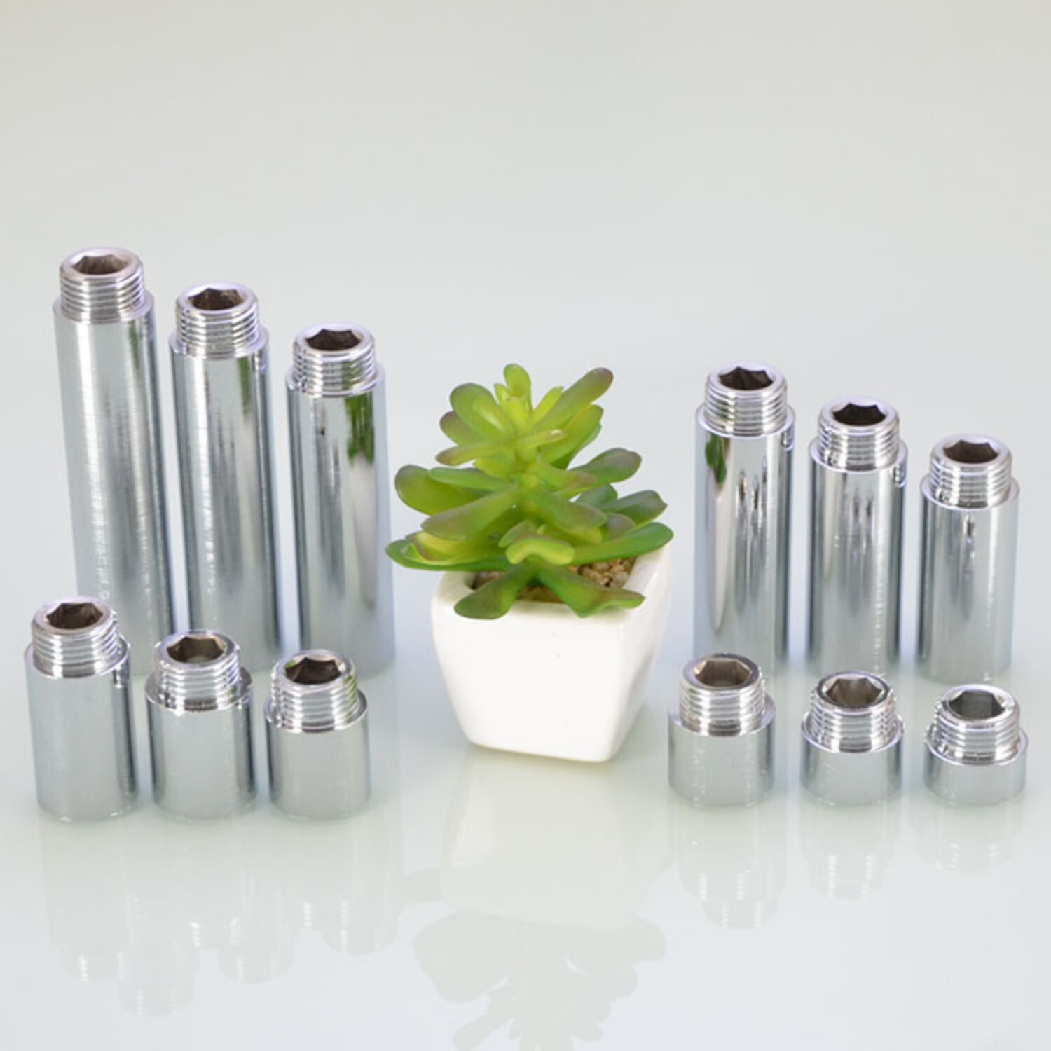 1/2″ BSP Extension Pipe Female x Male Chrome Plated Brass Length 10mm to 500mm