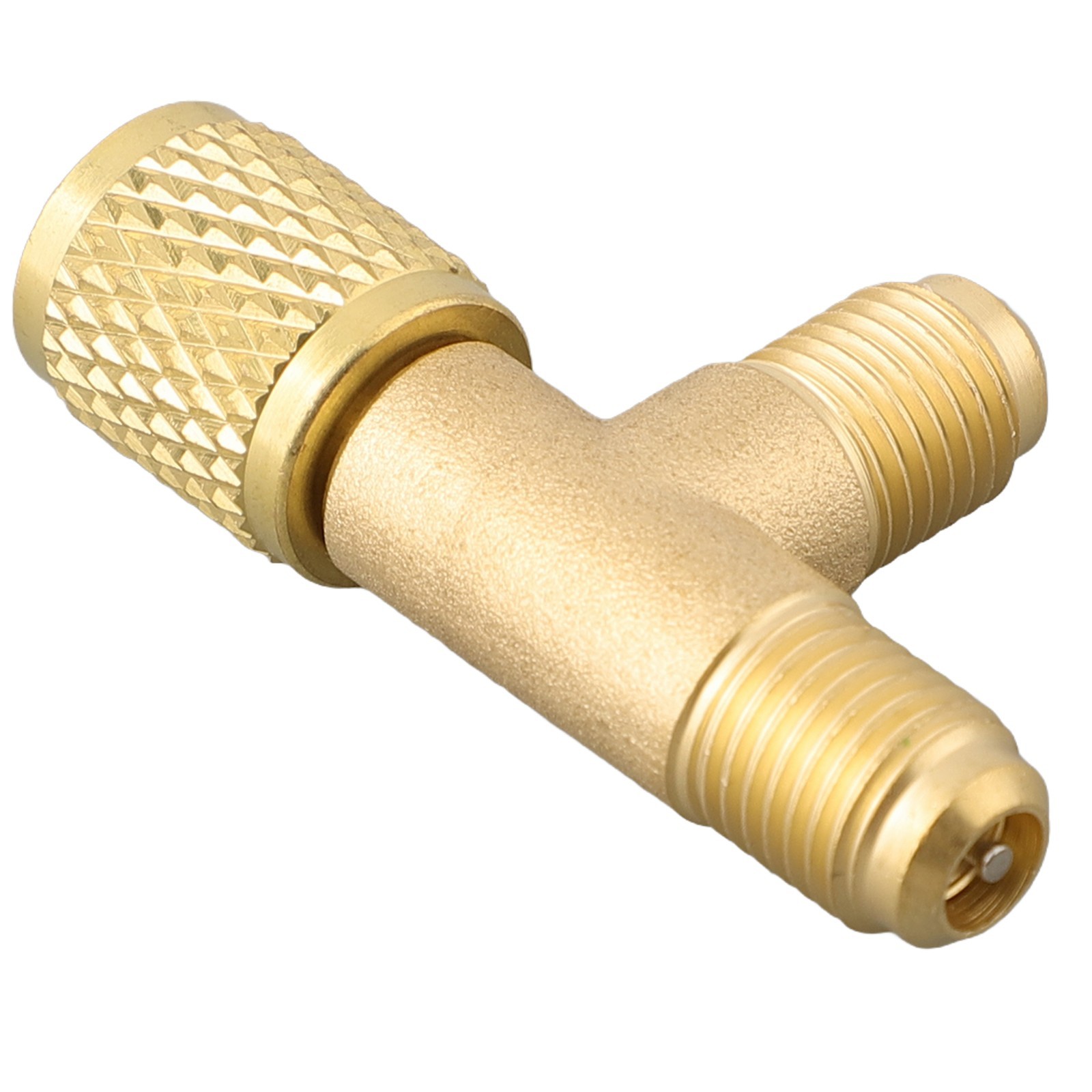 Quick Connect Tee Adapter With 1/4 SAE Brass Valve For R22 R12 R134 Adapter New