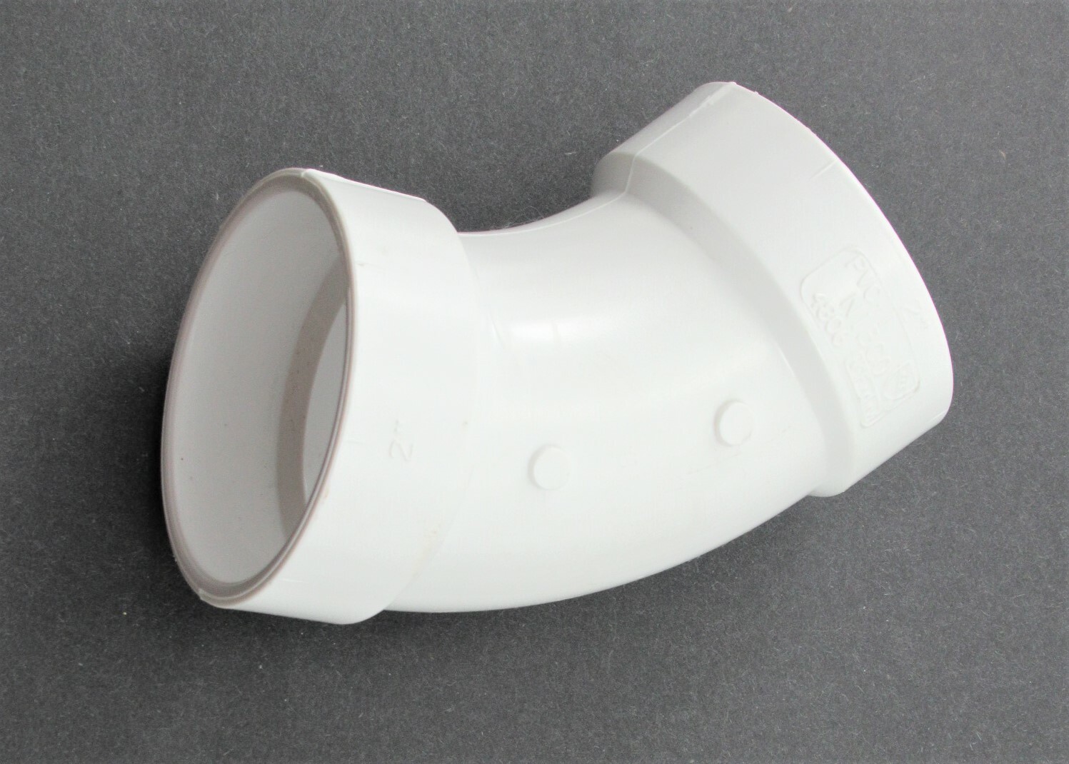 LOT OF 2 – NIBCO 2 in. PVC 45-Degree Hub x Hub Elbow Pipe Fittings C4808HD2