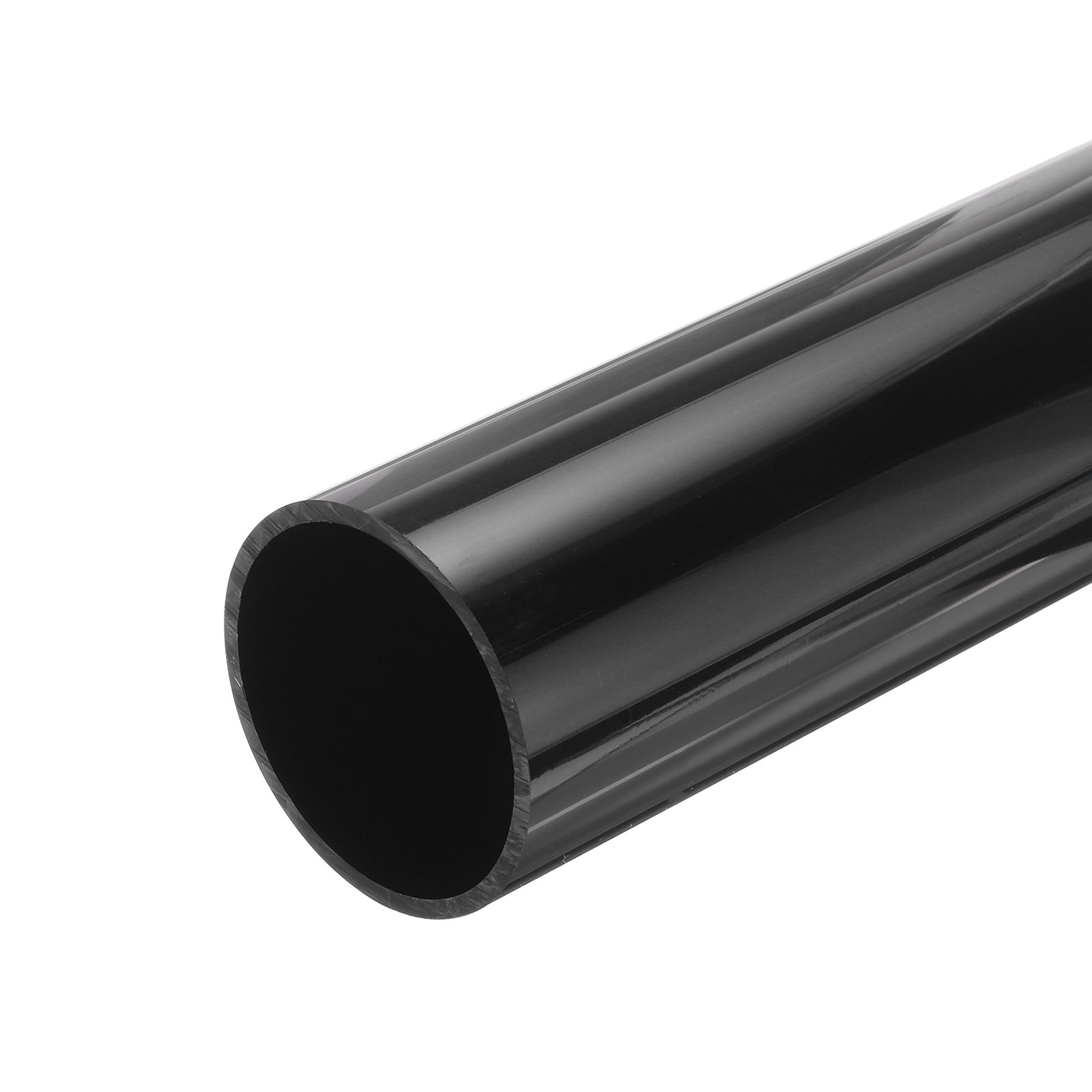 PVC Rigid Round Pipe 57mm ID 63mm OD 500mm Black High Impact