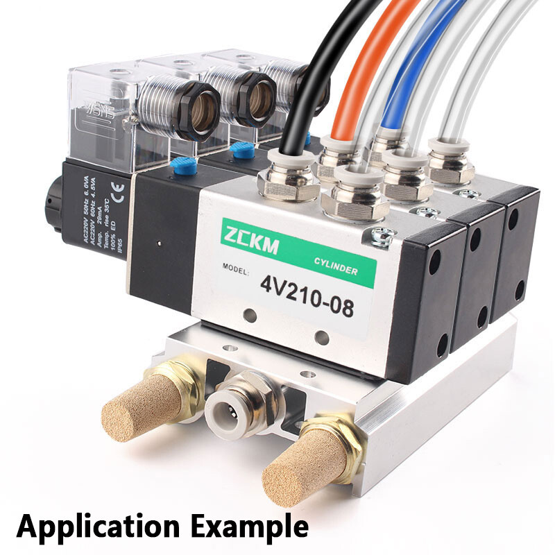 4V210-08 Pneumatic Solenoid Valves DC24V/AC220V Valve Manifolds 5/2 Way 1/4″ BSP