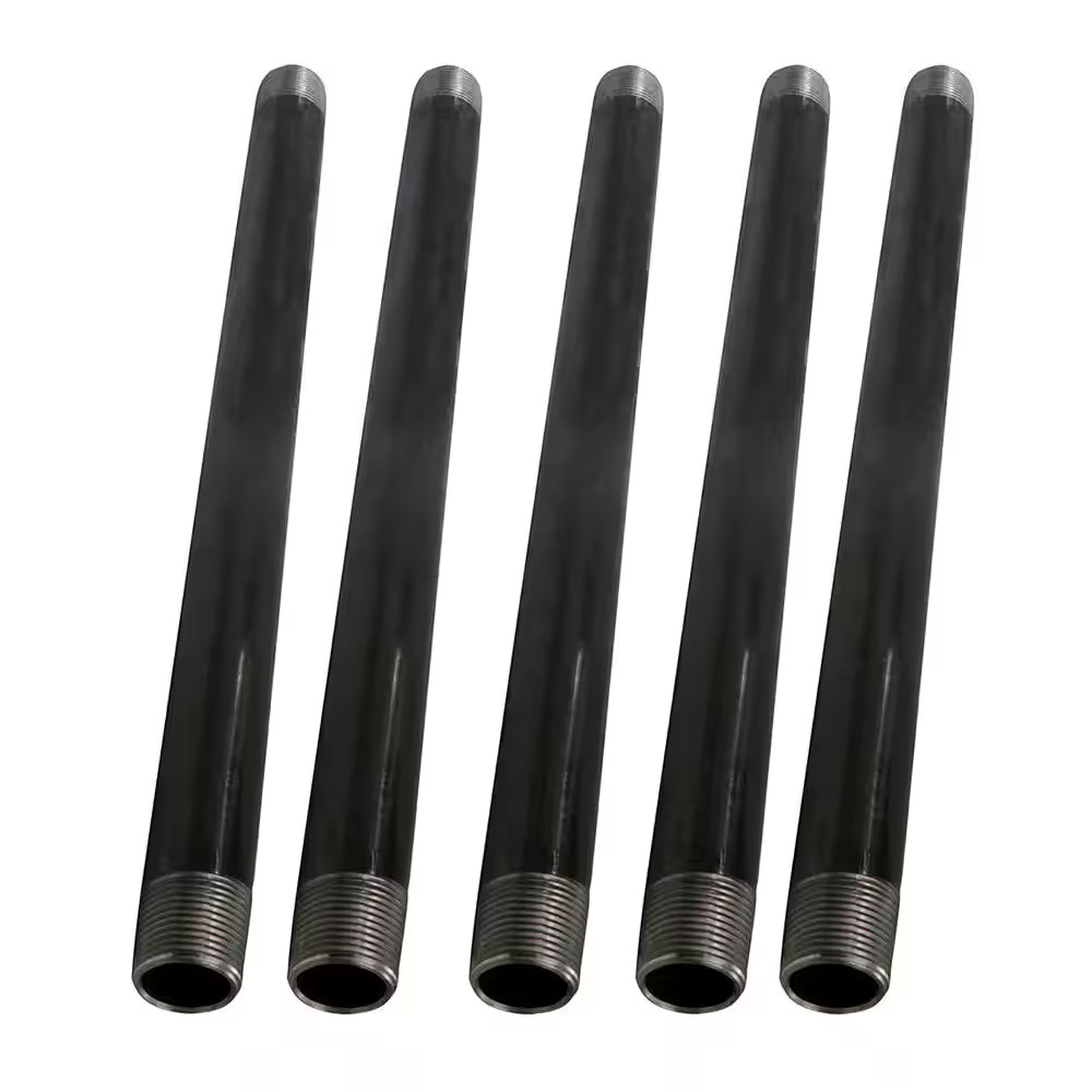 1 In. X 2.5 Ft. Black Steel Pipe (5-Pack)