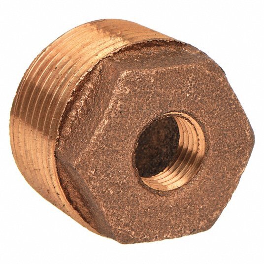 Various Sizes of Red Brass Reducing Bushing MxF NPT Threaded Class 125 Lead Free